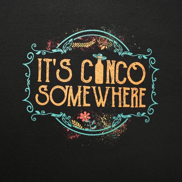 Grunt Style Short Sleeve Shirt Mens Size Large Black It's Cinco Somewhere Funny - Picture 4 of 8